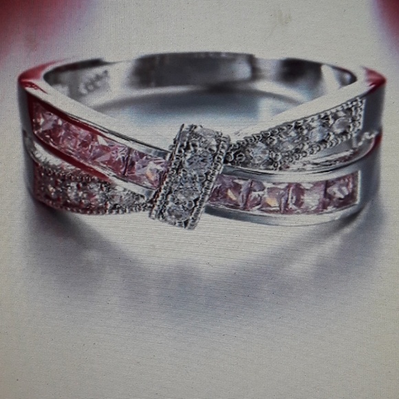 Jewelry - NEW Women's WHITE GOLD Filled Pink Ring